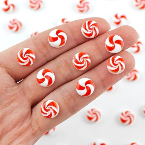 100 Pieces Tiny Christmas Peppermint Lollipop for Dollhouse Micro Resin Decor for Crafts Mini Things for Fairy Garden Micro Landscaping Decoration