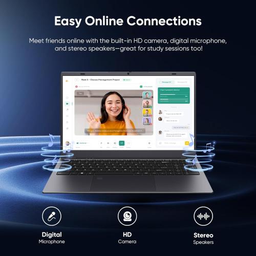 Coolby 15.6inch Laptop, 12GB RAM/256GB SSD, 1920x1080 IPS Display, Intel N95(Beats N5095) Quad Core Laptop Computer, Support Fingerprint