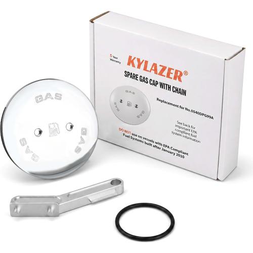 Boat gas cap replacement part, including valve cap key