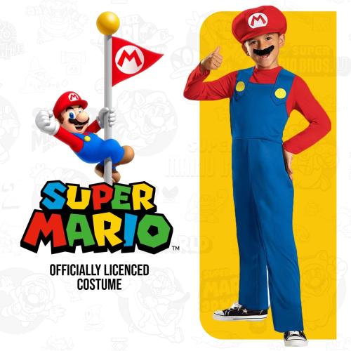 Nintendo Super Mario Costume, Officially Licensed Super Mario Brothers Boys Costume