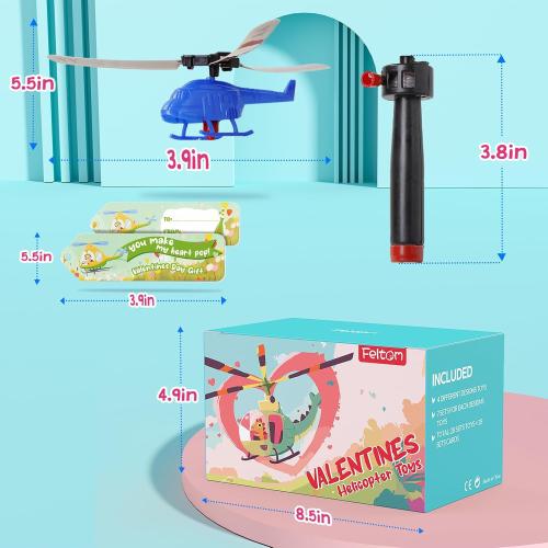 Feltom 12pc Valentines Day Cards for Kids School with Flying Airplanes Set, Party Favors for Kids, Valentine`s Day Gifts for Classroom Party, Valentines Day Gifts for Boys & Girls