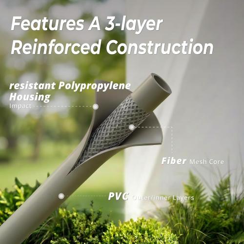 Retractable Garden Hose Reel 1/2 inch x 100ft, 3-Ply Reinforced Heavy Duty, Any Length Lock, 180° Swivel Bracket, Slow Return, Auto-Layering, 10 Spray Patterns for Outdoor Watering