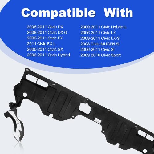 CarPartsDepot Front Lower Engine Splash Shield Center Cover Compatible with 2006-2011 Honda Civic 4-Door Sedan 2-Door Coupe 74111SNAA00 HO1228112