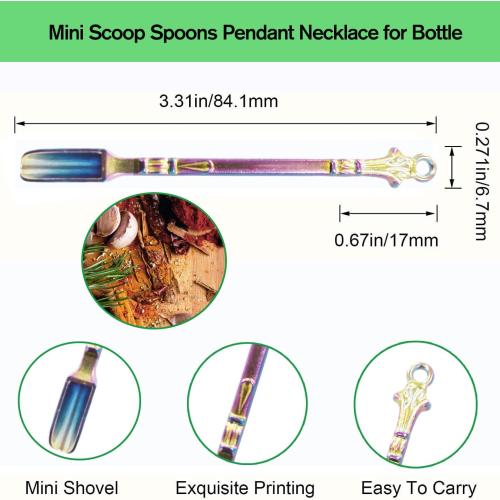 Mini Spoon Metal Medicine Spoon Shovel,Mini Shovel Home Supplies Pendants Necklace (MULTICOLOR)