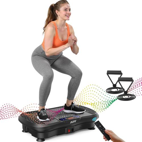 AXV Vibration Plate Fitness Platform Exercise Machine Vibrating Lymphatic Drainage Shaking Full Body Shaker Workout Vibrate Stand Shake Board Sport Gym for Weight Loss Fat Burner for Women Men