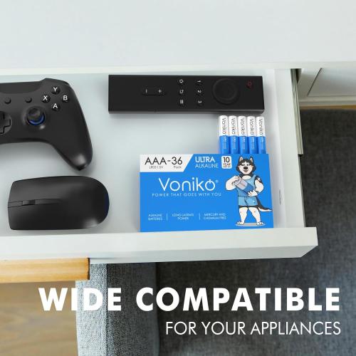 Voniko AAA Batteries 36 Pack - Alkaline Triple A Battery - Ultra Long-Lasting, Leakproof 1.5v Batteries - 10-Year Shelf Life