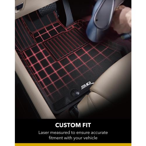3D MAXpider Custom Fit KAGU Floor Mat (BLACK) for 2018-2019 TESLA MODEL 3 - 1ST ROW 2ND ROW