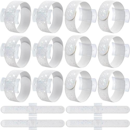 12 Pieces Slaplet Wristlets Wrist Corsage Bracelets Corsage Wristlet Band Floral Slaplets Wedding Bracelets DIY Wrist Corsages Accessories for Bridesmaid Bridal Shower Party Prom(White)