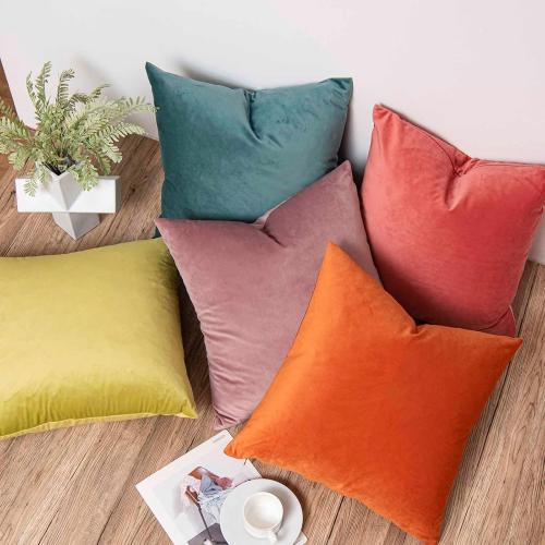 JUSPURBET Decorative 20x20 Pillow Covers Set of 2 Velvet Throw Pillow Covers for Couch Sofa Bed Soft Cushion Covers Cases with Hidden Zipper for Living Room Home,Coral