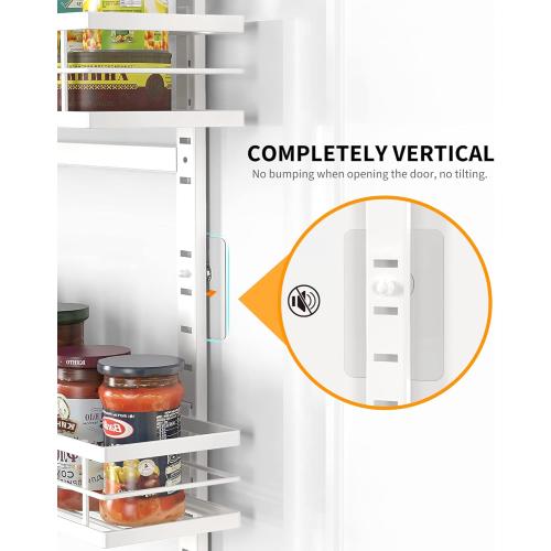Black Moforoco White 6-Tier Over Door Pantry Organizer, Pantry Organization Storage, Door Metal Hanging Spice Rack Basket Shelves, Home Kitchen Apartment Essentials, Laundry Room Bathroom Organization