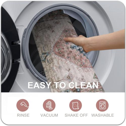 Collive Indoor Door Mat Retro Floor Mat, Non Slip Washable Doormat Large Size Quickly Absorb Welcome Mats Low-Pile Front Door Rug Inside Entryway Carpet for Entrance - 36 x 59