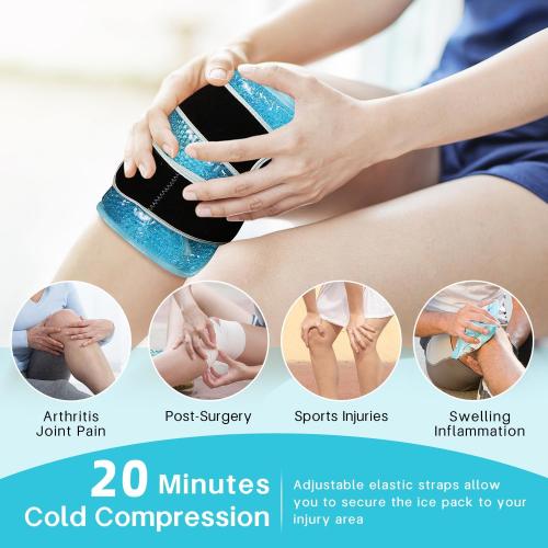 Ice Pack for Knee Pain Relief Reusable Gel Ice Wrap for Leg Injuries Swelling Knee Replacement Post-Surgery Recovery Adjustable Cold Therapy Wrap for Arthritis Meniscus Tear and ACL (Blue)