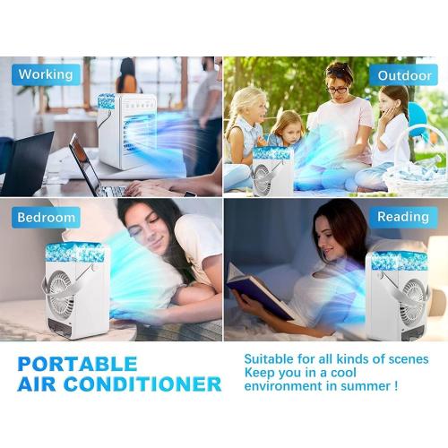 Portable Air Conditioners, Mini Air Conditioner Personal Evaporative Air Cooler with 4 Speeds 7 Colors, 600ML Portable Ac Unit Fan 2 Cool Mist Cooling Fan for Room Office Car