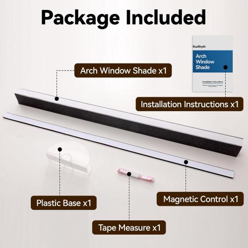 Size 24x48 Color White Half Circle Window Shade Arch Window Cellular Blackout Shades Cordless for Half Moon Window Shade no Drill Honeycomb Blackout Blinds Easy to Cut and Install (White 24 X 48)