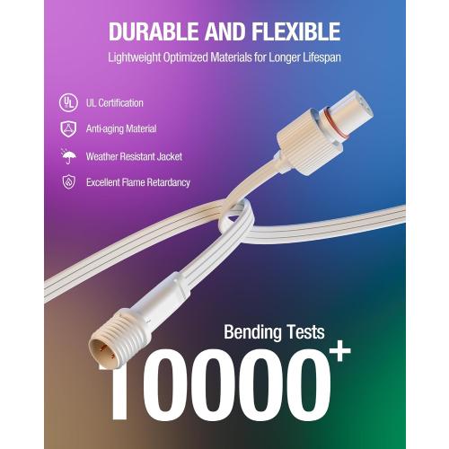 16Ft Extension Cable for Govee Permanent Outdoor Lights 2/Pro, Deck Lights, IP68 Waterproof Extension Cord Compatible with Govee H705D H705E H705F, H706A H706B H706C, H7067 H7068 H7069