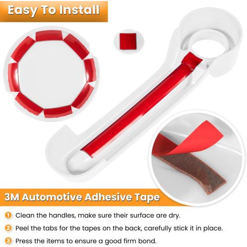 E-cowlboy Door Handle Cover Inserts Tailgate Handle Cover Recess Guard for 2007-2018 Jeep Wrangler JK JKU Sports Sahara Freedom Rubicon Unlimited Exterior Accessories (White 15PCS)