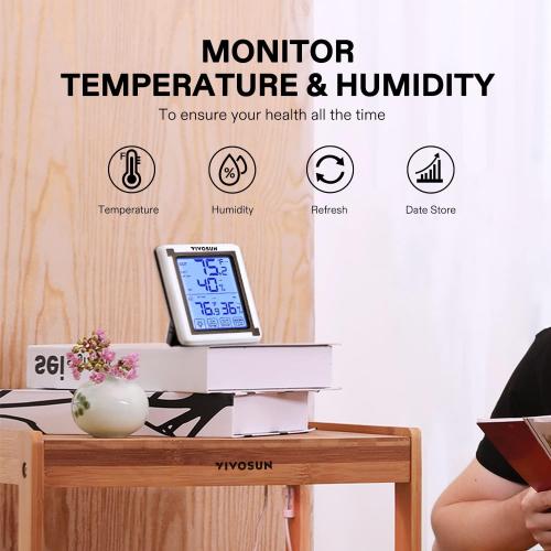 VIVOSUN Portable Greenhouse Heater with Adjustable Thermostat and Digital Thermometer and Hygrometer with 3 Remote Sensors, Indoor Outdoor Temperature and Humidity Monitor