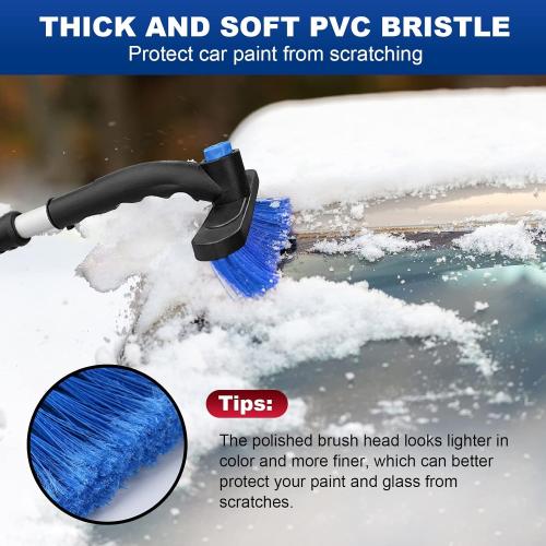 34 Extendable Ice Scrapers for Car Windshield 2-in-1 Snow Brush for Car Snow Scraper for Car Snow Scraper and Drush with Ergonomic Foam Grip for Cars, Trucks, SUVs with 360° Pivoting Brush Head Blue