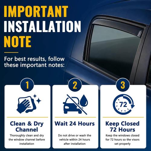 in-Channel Rain Guards for 2025-2026 Nissan Kicks (Not for Play) | Side Window Deflectors, Window Visors, All-Weather, UV Protection, Polycarbonate, Shatterproof, 4-Piece Set