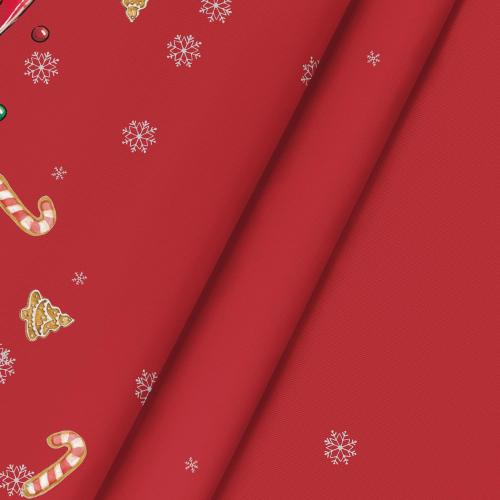 Horaldaily Christmas Tablecloth 90×90 Inch Round, Gingerbread Man Tree Snowman Red Washable Table Cover for Party Picnic Dinner Decor