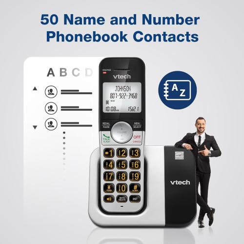 VTech Cordless Phone 3-Handset with Large Display and Big Buttons, DECT 6.0 with Caller ID/Call Waiting, Full Duplex Speakerphone, ECO Mode, Last 10 Number Redial, Easy to Use,VG231-3