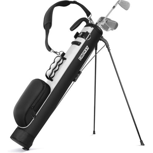 Findway Golf Stand Bag, Small Golf Bag for The Driving Range, Par 3 and Executive Courses, Lightweight Golf Club Carry Bag with Ball Holder and Pockets for Men Women