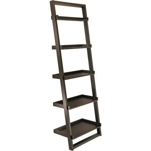 Size 25.75W x 14.4D x 74.6H. Color Black Winsome Wood Bailey Shelving, Black