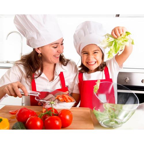 Hoolerry 8 Pcs Serving Bowls Kit Include Plastic Bowls for Parties and Popcorn Measuring Scoops Acrylic Plastic Kitchen Angled Candy Scoops for Office Canister Salad Cooking (Clear,25 oz)