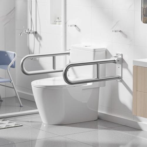 Toilet Grab Bar, Bathroom Safety Handrail Wall Mounted, 304 Stainless Steel Flip Up Folding Support Rail for Elderly Seniors and Handicap Assistance (24 Inch)