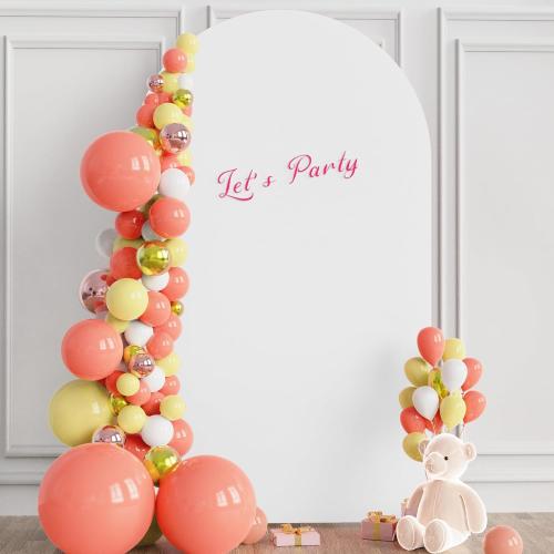 Wokceer Wedding Arch Backdrop Cover 8FT Spandex Fitted Wedding Arch Stand Covers Round Top Chiara Backdrop Cover for Birthday Party Ceremony Banquet Decoration White