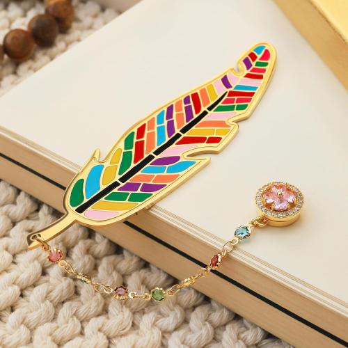 Metal Feather Bookmark Cute Multicolor Book Accessories Gifts for Women Teacher Readers Book Lovers for Christmas Birthday Mother's Day Valentine's Day (Gold)
