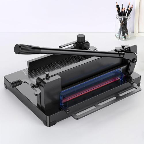 Heavy Duty Paper Cutter for A4 Paper, Guillotine Paper Cutter 12 Inch, 400 Sheet Capacity, Solid Steel Construction, Black