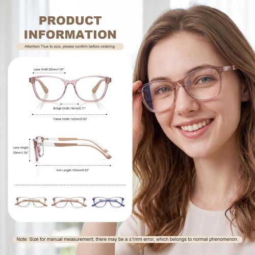 SKYOAK Trendy Flexible Progressive Multifocus Reading Glasses Women  2.5x