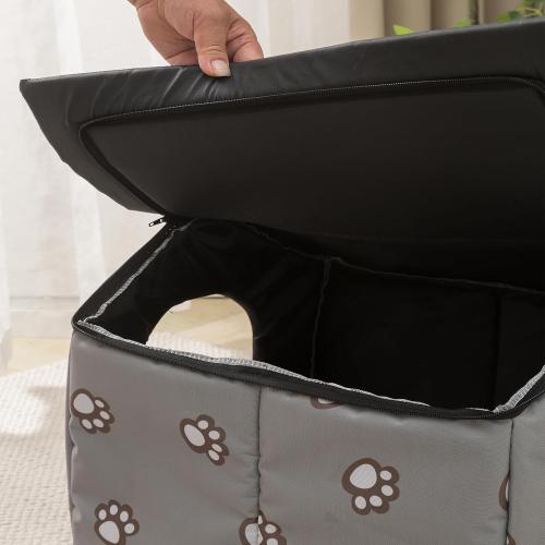 Size Large VARMTOR Outdoor Cat House, Cat Houses for Outdoor Cats, Weatherproof Warm and Insulated Cat House with Transparent Curtain Pet House, Stray Cats Shelter