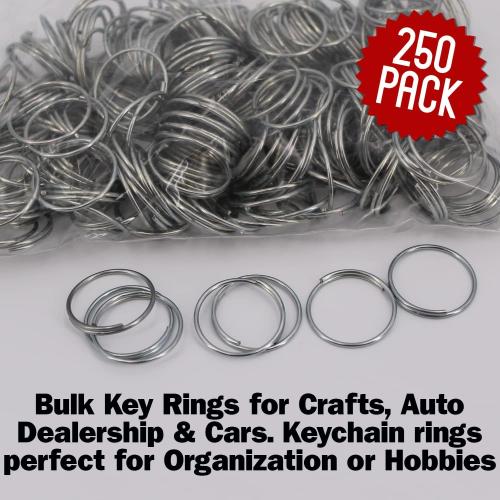 Versa-Tags 3/4 Steel Key - Bulk Key Rings for Crafts, Auto Dealership & Cars - .75 Inch Split Keyring for Crafts