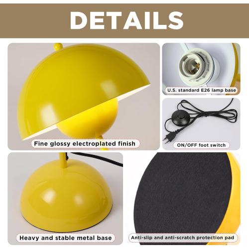 COSYLUX Modern Floor Lamp for Living Room, Industrial Tall Standing Lamp for Bedroom, Metal Shade Reflecting Light Reading Floor Lamp for Office, Nursery Room, Corner(Yellow)