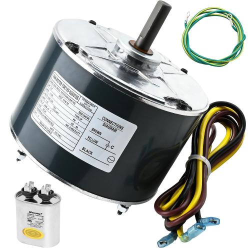 Condenser Motor Replaces Carrier # 5KCP39EGS070S, HC39GE237, 5KCP39EGY823S, Genteq GE3905, Dayton 6DLL0, Bryant Payne HC39GE234A etc AC/Air Conditioner, 1/4HP 1100 RPM with Capacitor, 3-Year Warranty