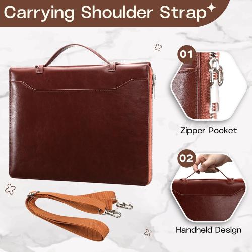 E NET-CASE Case for Samsung Galaxy Tab S10 Lite / S10 FE / S9 FE 10.9-Inch / S9 11-Inch, Zipper Bag,Clear Back Case/Hand Strap/Shoulder Strap/S-Pen Holder/Stand Cover,Brown