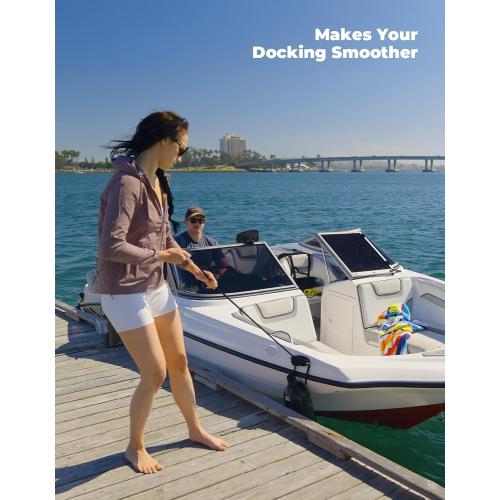 KEMIMOTO Boat Fenders Boat Bumpers for 15-35ft Boat, 4 Pack Inflatable Boat Fenders Bumpers with 4 Ropes, Boat Bumpers for Docking, Fit for Pontoon Boat Bass Boat and Jon Boat