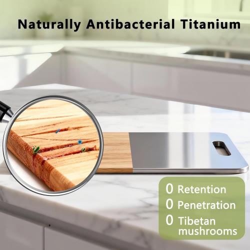 Titanium Cutting Boards For Kitchen, 100% Pure Cut Titanium Cutting Board, Food Grade Quality, Double-sided non-toxic, Easy To Clean, Dishwasher Safe And Will Not Absorb Odors(12L*9W)