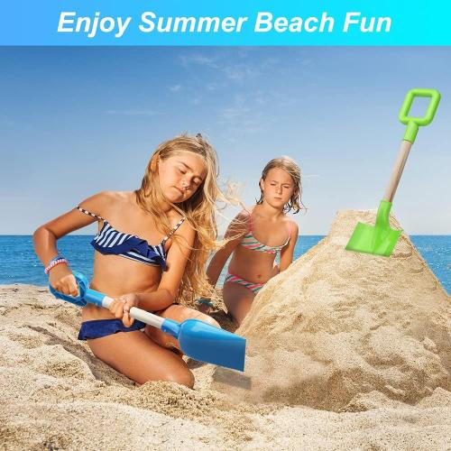 Size 16 3PCS Dilabnba Kids Beach Snow Shovels, 16Inch/40CM Sand Shovels for Garden,Beach Spade Scoop Rake for Kids Toddlers, Long Handle Plastic Wooden Shovel for Digging Snowing 3 PCS