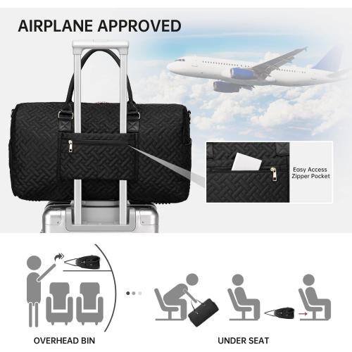 Duffle Bag for Travel, Weekender Bag with Shoe Compartment, Carry On Overnight Bag for Women with Toiletry Bag, Gym Bag with Wet Pocket, Hospital Bags for Labor and Delivery Beige