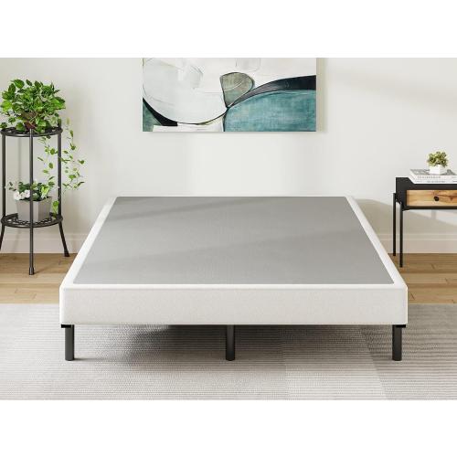 5 inch Low Profile Queen-Size Box-Spring Only, Heavy Duty Metal with Fabric Cover, Easy Assembly, Non Slip, Noise Free