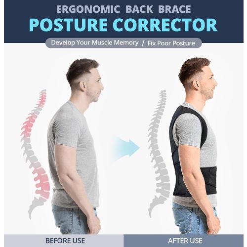 Fitsupport Back Brace Posture Corrector for Women and Men Back Lumbar Support Shoulder Posture Support for Improve Posture Provide and Back Pain Relief XXLarge(Pack of 1)