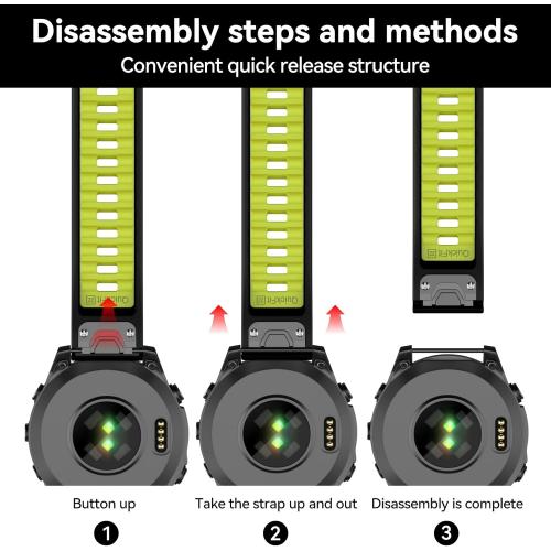 Compatible with Garmin Fenix 8 47mm/Fenix 7/Fenix E Band, 22mm Easy-fit Sport Silicone Strap for Fenix 7 Pro/Fenix 5/Fenix 5 Plus/Fenix 6/Fenix 6 Pro/Forerunner 945/935 Smartwatches