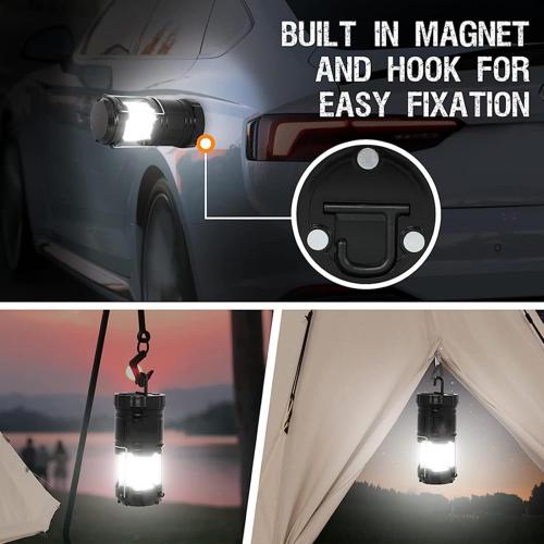 LED Camping Lantern,Portable LED Camping Light | Battery Powered Lighting Foldable Power Outage Survival Kit for Travel Night Patio Tent Indoor Disaster RV Truck Beach Storm Backyard Backpacking