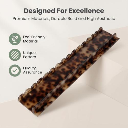 Effortless Mahjong Game: 4 Tortoise Shell Acrylic Racks (20) with Magnetic Pushers & Wavy Edge – Smooth Tile Alignment, Easy Storage