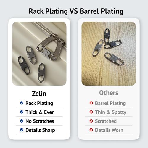 zelin Anti Theft Zipper Clips Double Opening Small Carabiner Clips, 8Pcs Elegant Zinc Alloy Zipper Pull Replacement for Travel, Commuting and Camping (Space Grey)