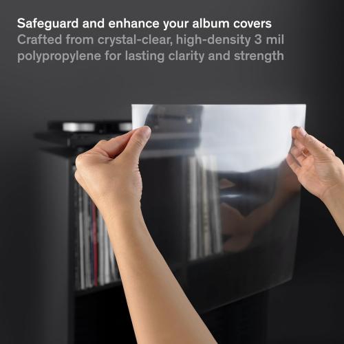 Vinyl Record Sleeves - 50 x Premium Outer Vinyl Sleeves For Records - 12.75 x 12.75 Heavy Duty 3 Mil Thick Crystal Clear Polypropylene