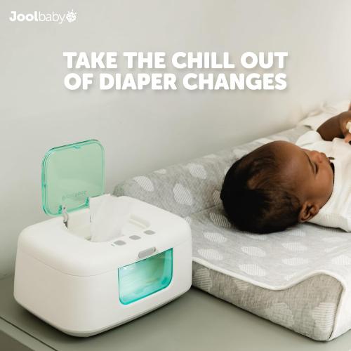 Jool Baby TinyBums Baby Wipe Warmer & Dispenser with LED Changing Light & On/Off Switch (Aqua)